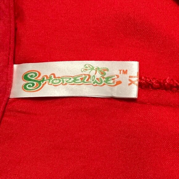 Shoreline Red Embroidered Boho Dress XL Sleeveless Rayon Tunic Festival Tie Back - Picture 4 of 10